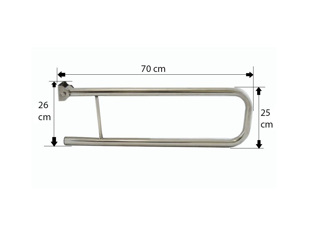 Barra de Apoio Articulada para Banheiro 70cm de Parede 113.040